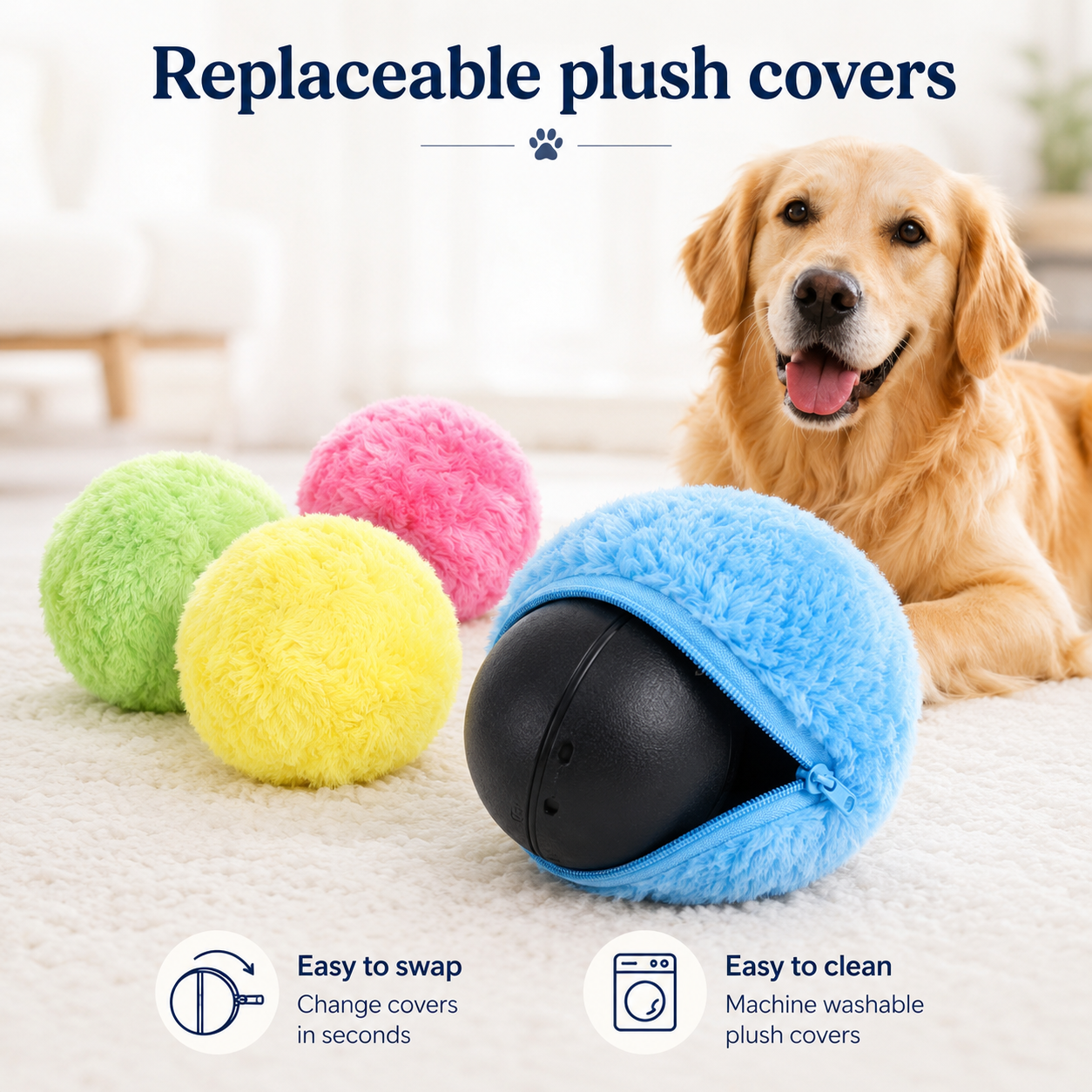 Replaceable plush covers