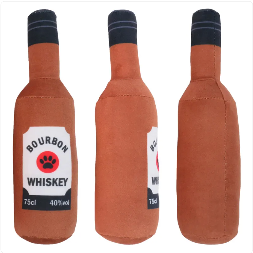 Happy Hour Bottle Dog Chew Toy — Vodka, Tequila & Whiskey Designs