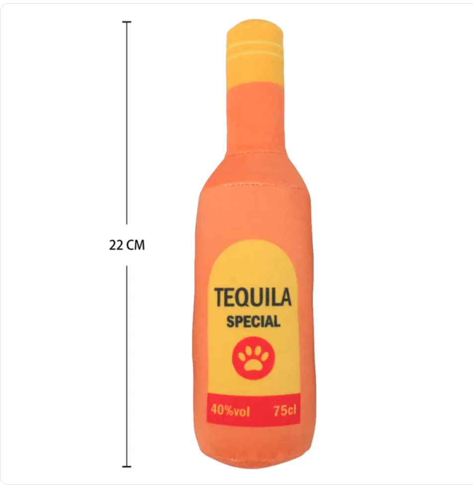 Happy Hour Bottle Dog Chew Toy — Vodka, Tequila & Whiskey Designs