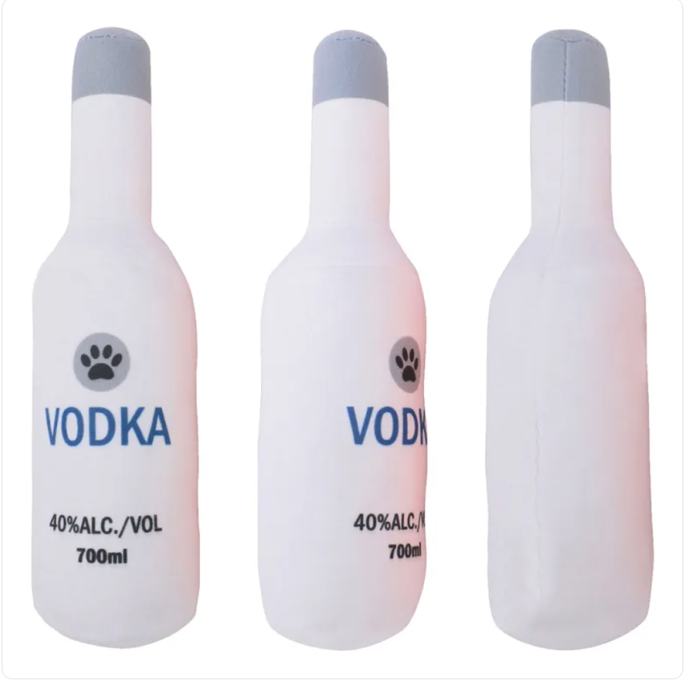 Happy Hour Bottle Dog Chew Toy — Vodka, Tequila & Whiskey Designs