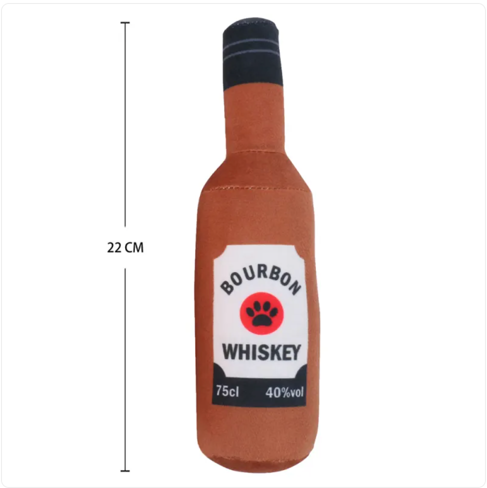 Happy Hour Bottle Dog Chew Toy — Vodka, Tequila & Whiskey Designs