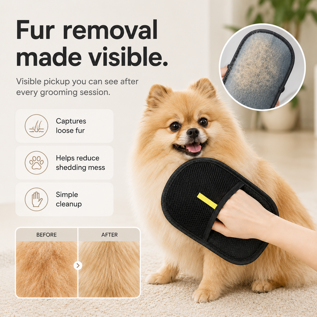 Fur removal made visible