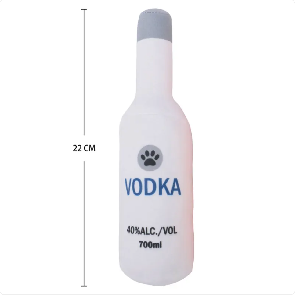 Happy Hour Bottle Dog Chew Toy — Vodka, Tequila & Whiskey Designs